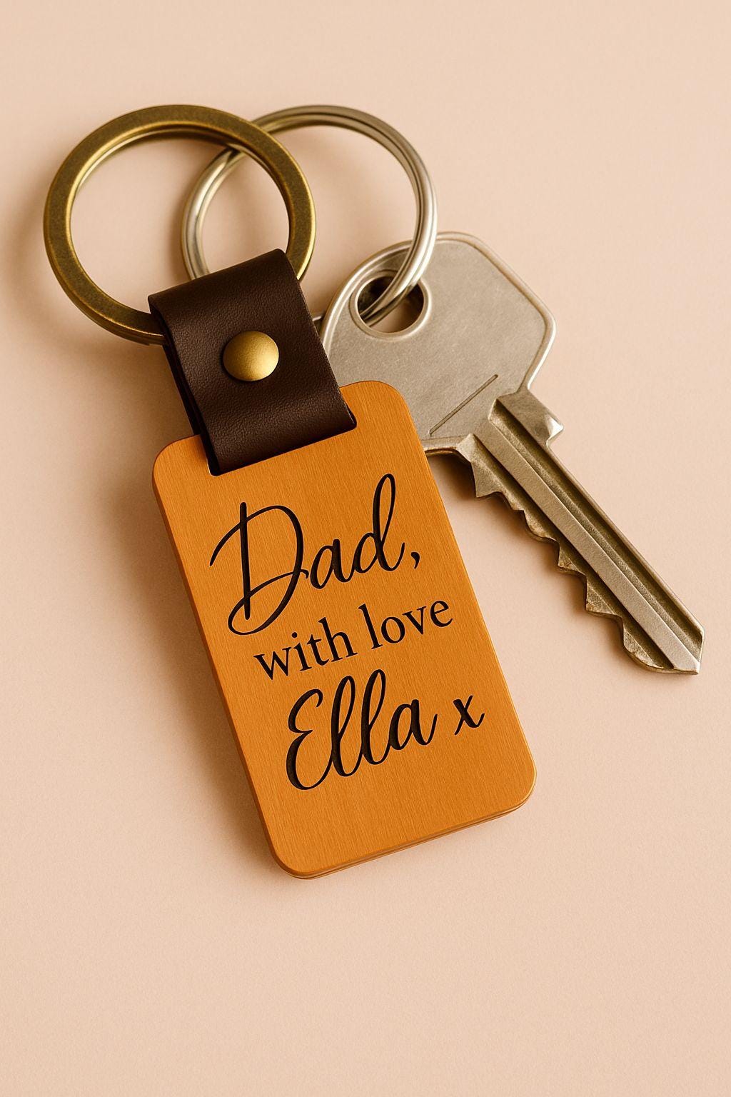 Engraved Wooden Keyring - Custom Engraved Gift with Your Message or Handwriting - Sentimental Keepsake