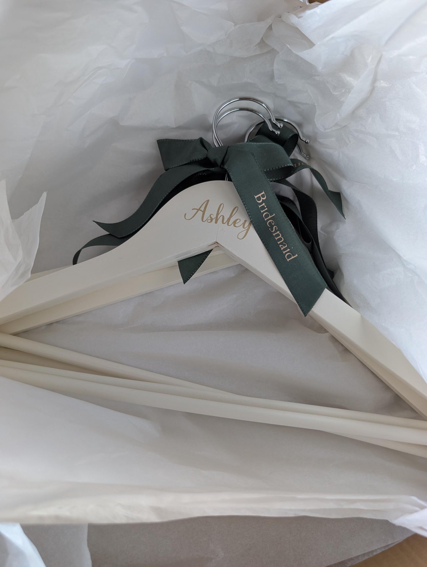 Bespoke Wedding Hanger - Custom Bridal Hanger with Name, Date & Personalised Ribbon