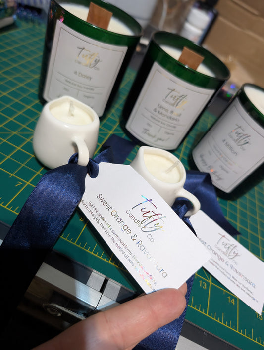 ORGANIC Luxury Mini Massage Candle in Ceramic Jug - Nourishing Body Treatment & Reusable Vessel