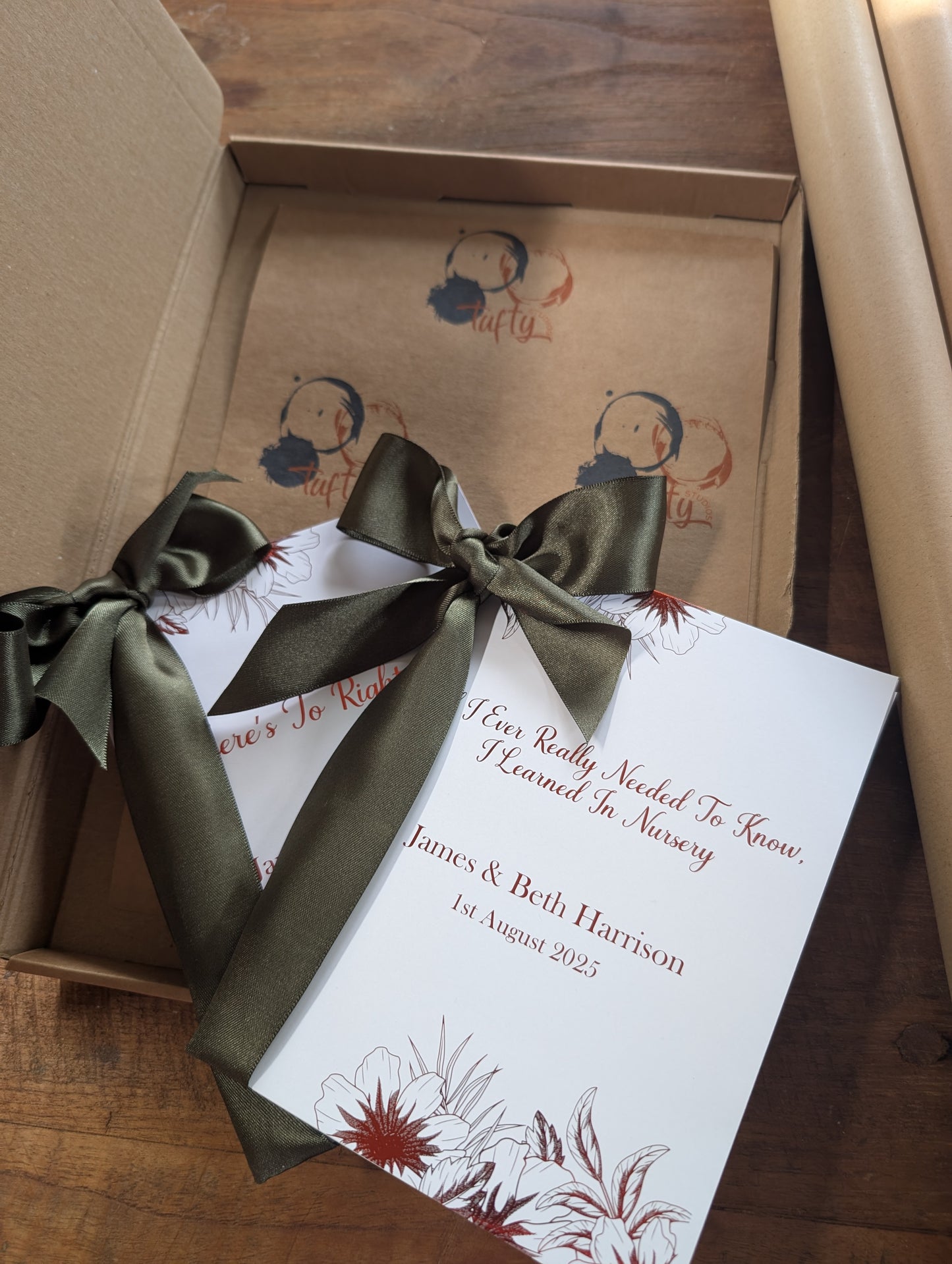 Personalised Wedding Reading Booklet – Custom Ceremony Keepsake with Satin Ribbon | A5 or A6 Printed Reading Script