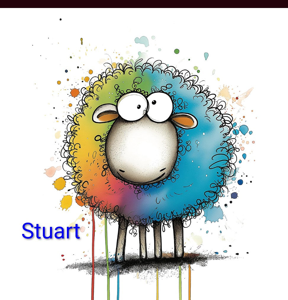 Rainbow Sheep Sweatshirt – Fun & Colourful Quirky Animal Print | Quirky Sheep Collection