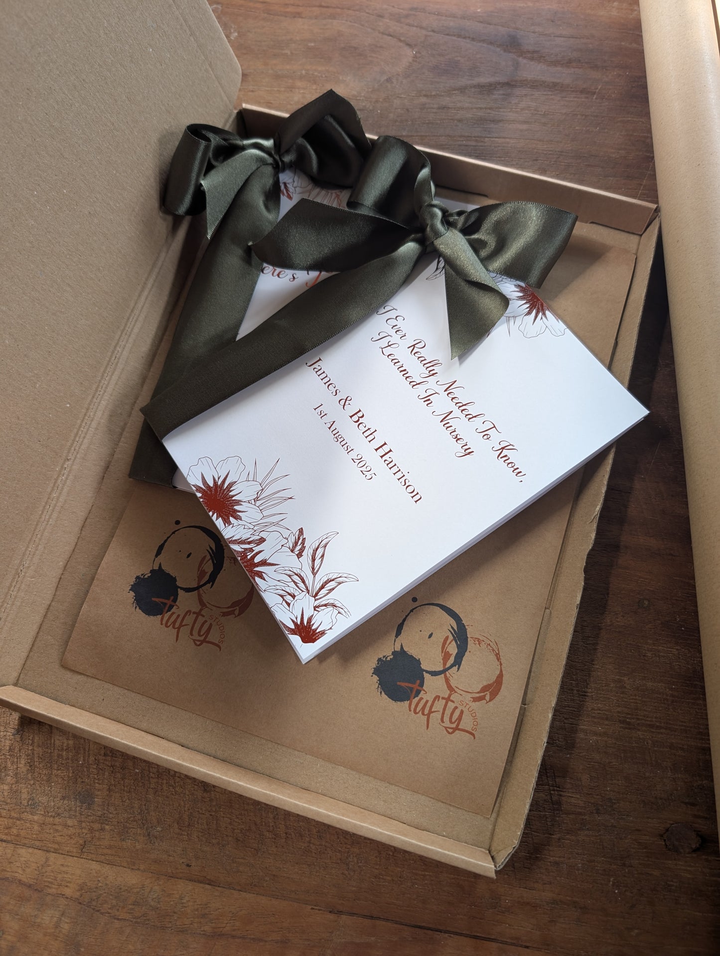 Personalised Wedding Reading Booklet – Custom Ceremony Keepsake with Satin Ribbon | A5 or A6 Printed Reading Script