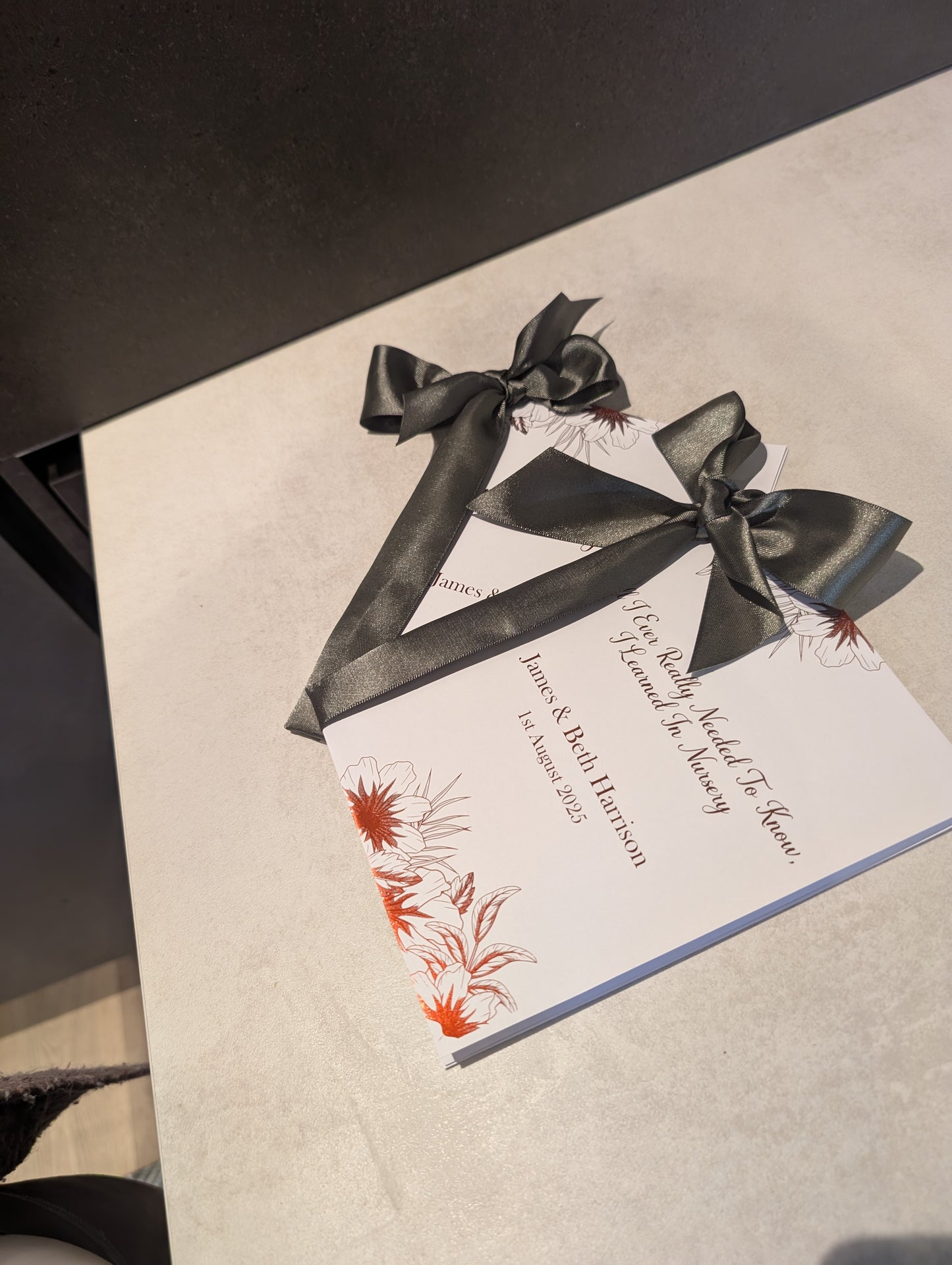 Personalised Wedding Reading Booklet – Custom Ceremony Keepsake with Satin Ribbon | A5 or A6 Printed Reading Script
