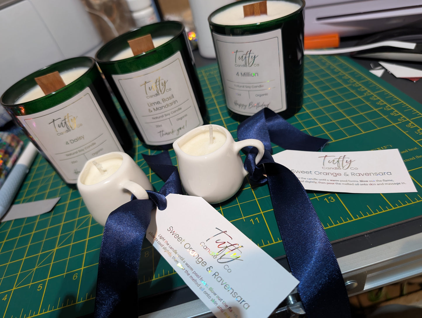 ORGANIC Luxury Mini Massage Candle in Ceramic Jug - Nourishing Body Treatment & Reusable Vessel