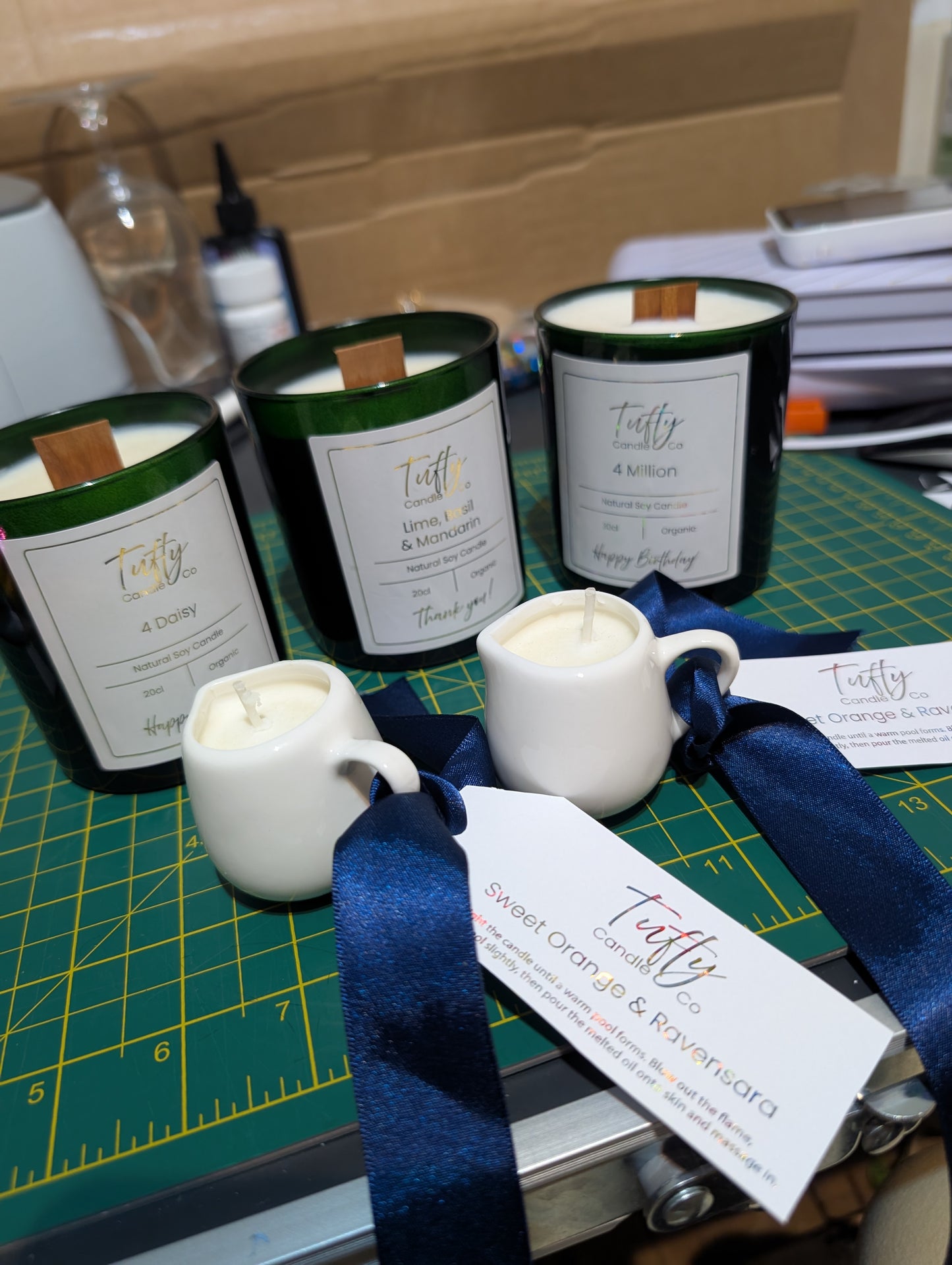 ORGANIC Luxury Mini Massage Candle in Ceramic Jug - Nourishing Body Treatment & Reusable Vessel
