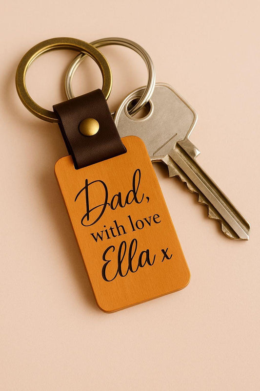 Engraved Wooden Keyring - Custom Engraved Gift with Your Message or Handwriting - Sentimental Keepsake