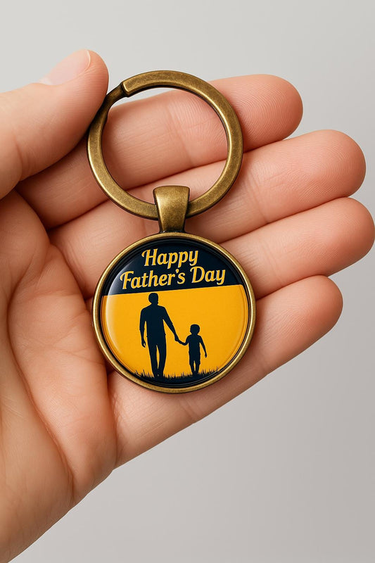 Customisable Photo Keyring Gift | Gold Silver or Brass Cabochon Keyring with Picture | Personalised Keepsake for Him Her Dad Mum Memory Gift