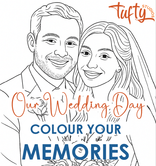 Personalised Wedding Keepsake Colouring Book | Custom Photo to Colouring Art