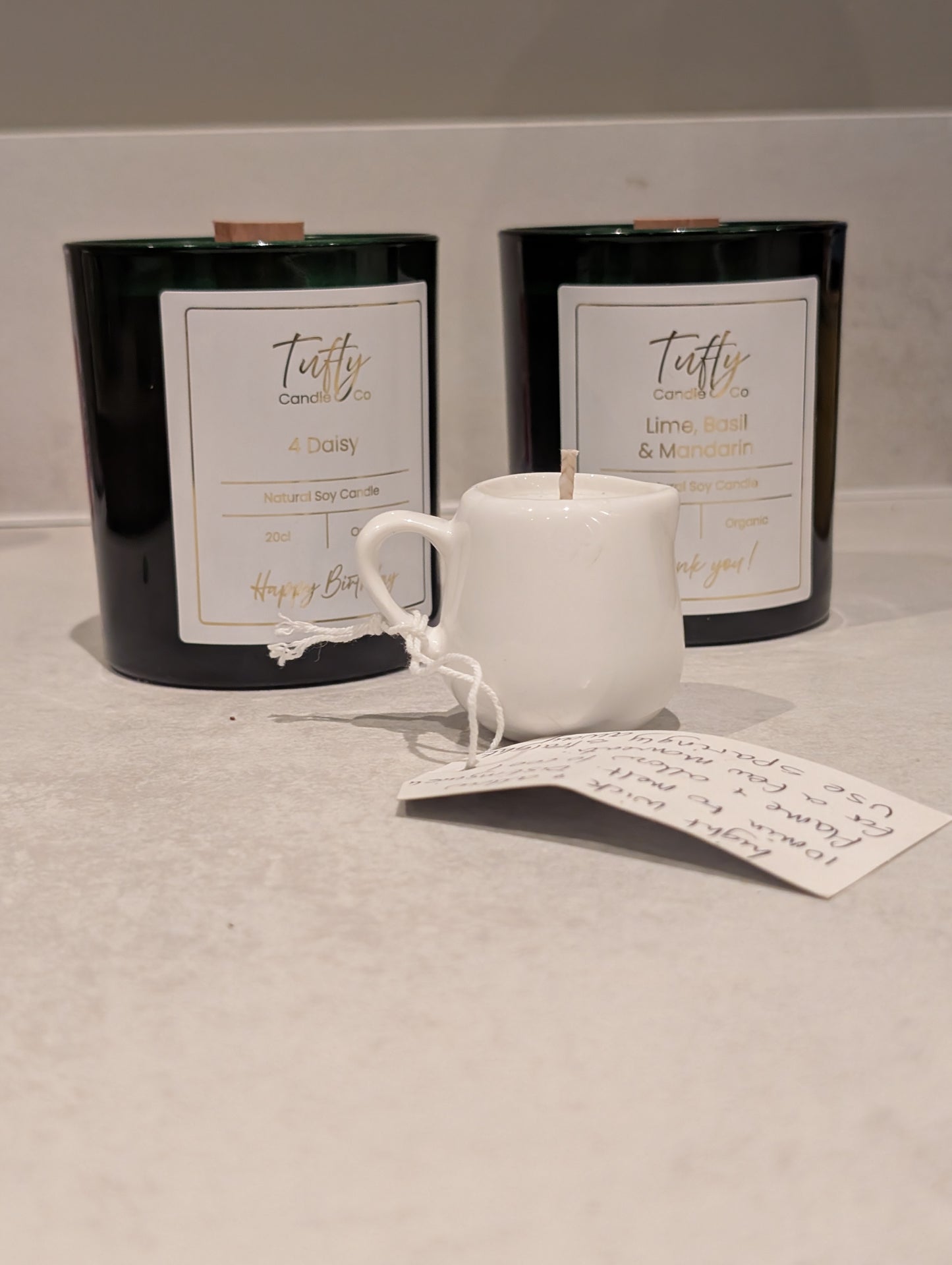 ORGANIC Luxury Mini Massage Candle in Ceramic Jug - Nourishing Body Treatment & Reusable Vessel