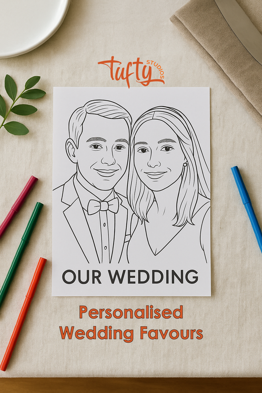 Personalised Wedding Favour Colouring Page | Custom A5 Guest Keepsake