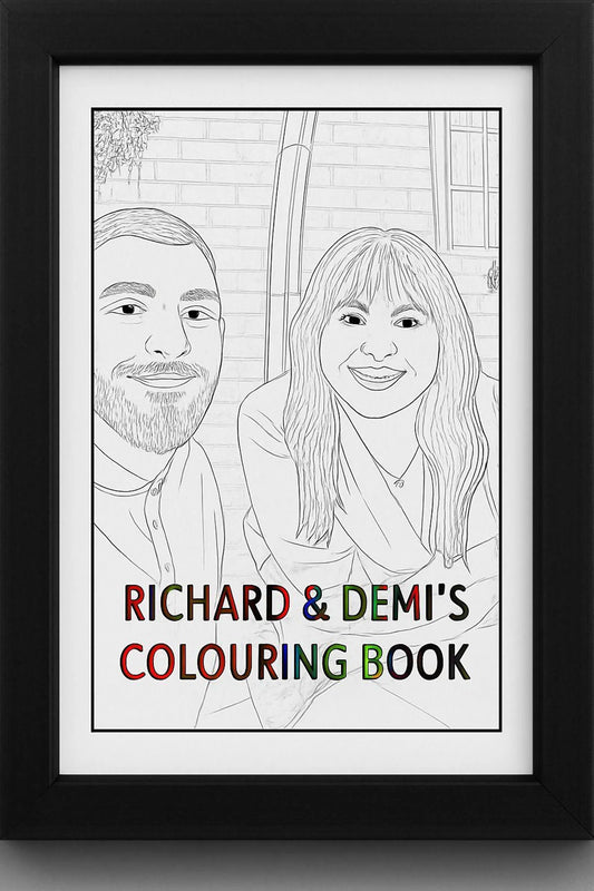 Personalised Colouring Print Gift Set – Framed Art with Colouring Pencils