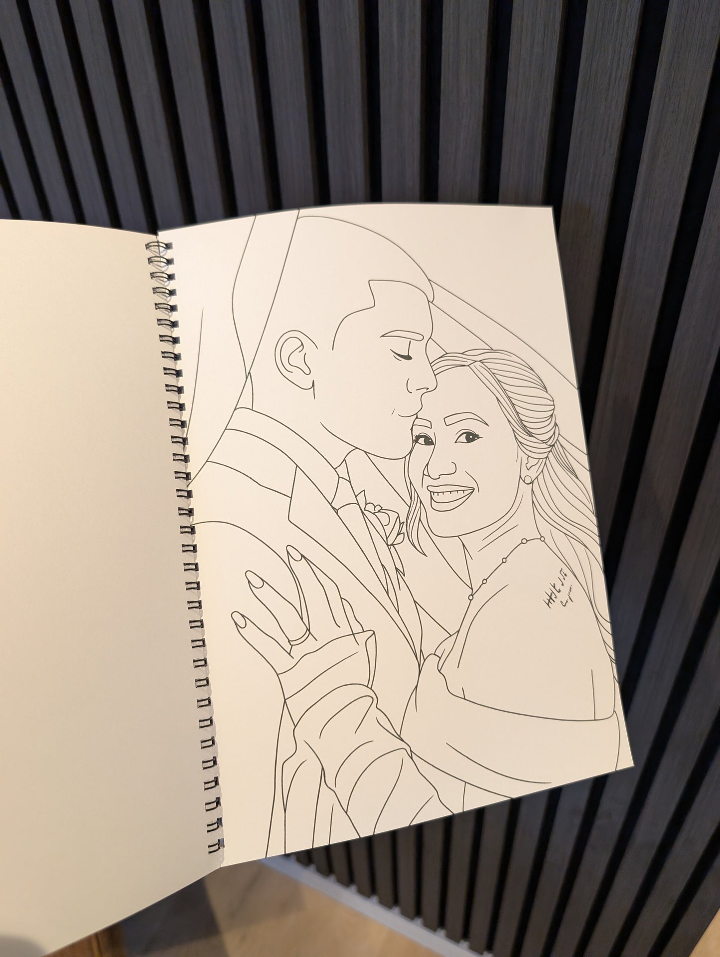 Personalised Wedding Keepsake Colouring Book | Custom Photo to Colouring Art