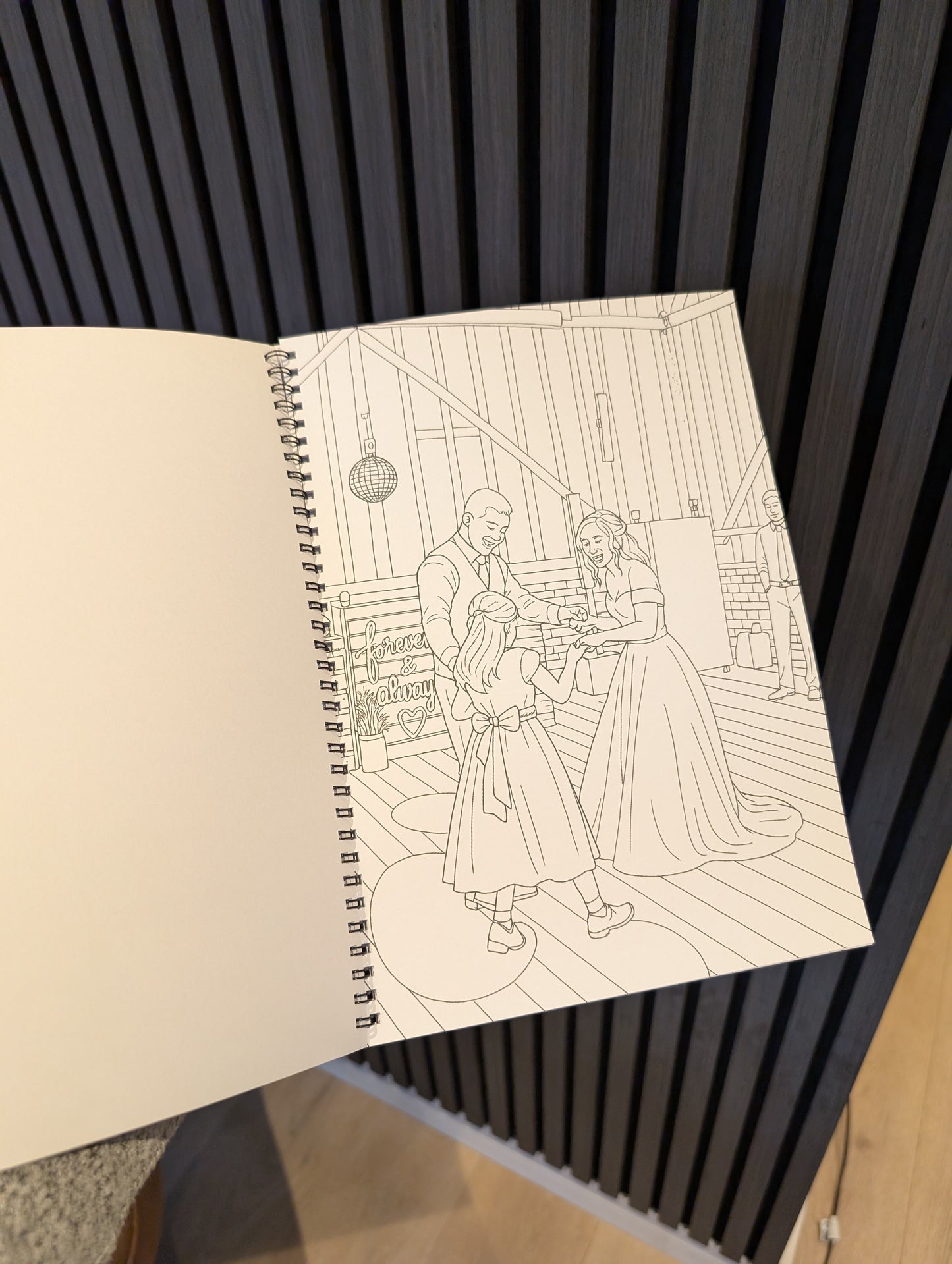 Personalised Wedding Keepsake Colouring Book | Custom Photo to Colouring Art