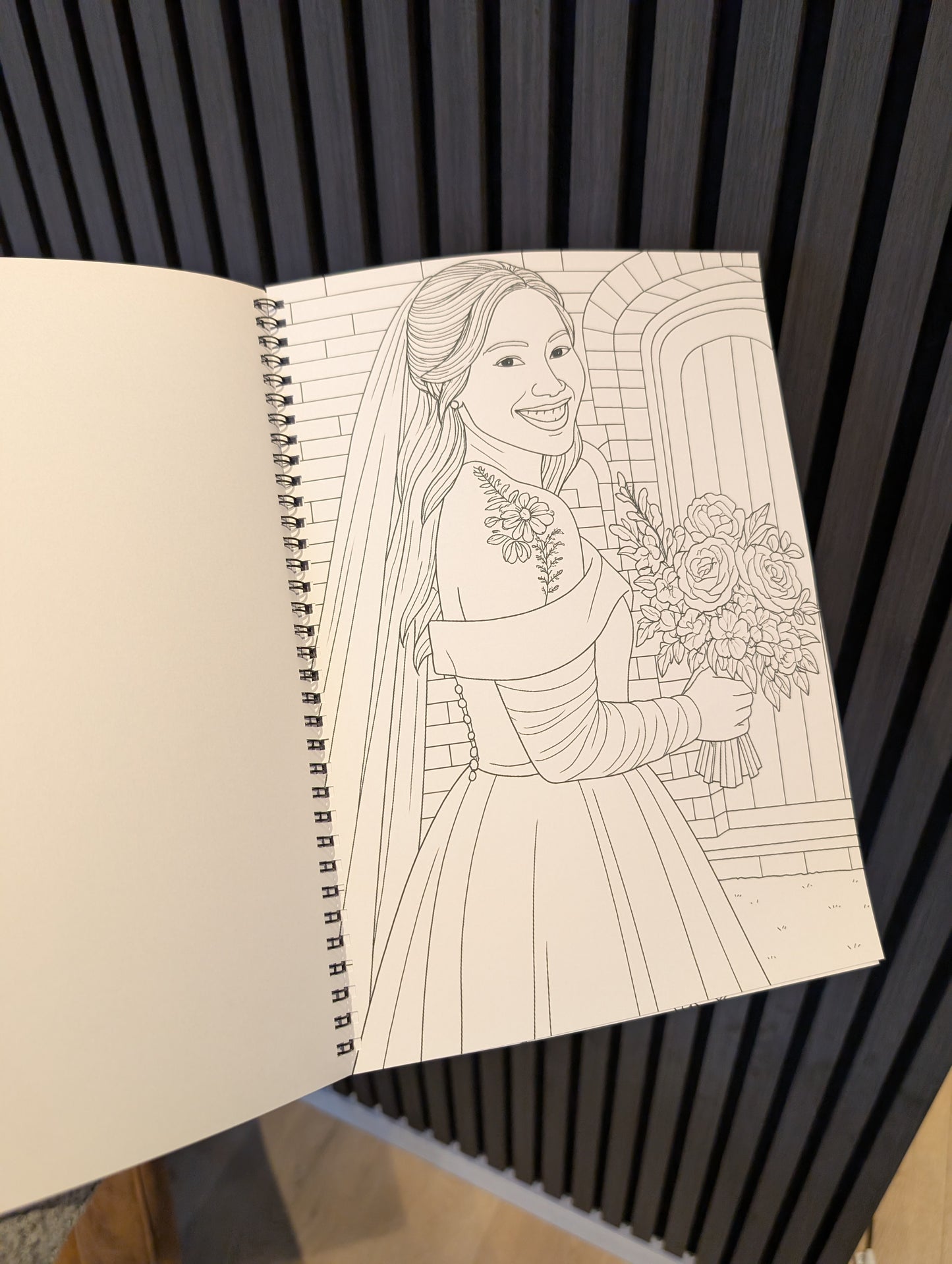 Personalised Wedding Keepsake Colouring Book | Custom Photo to Colouring Art