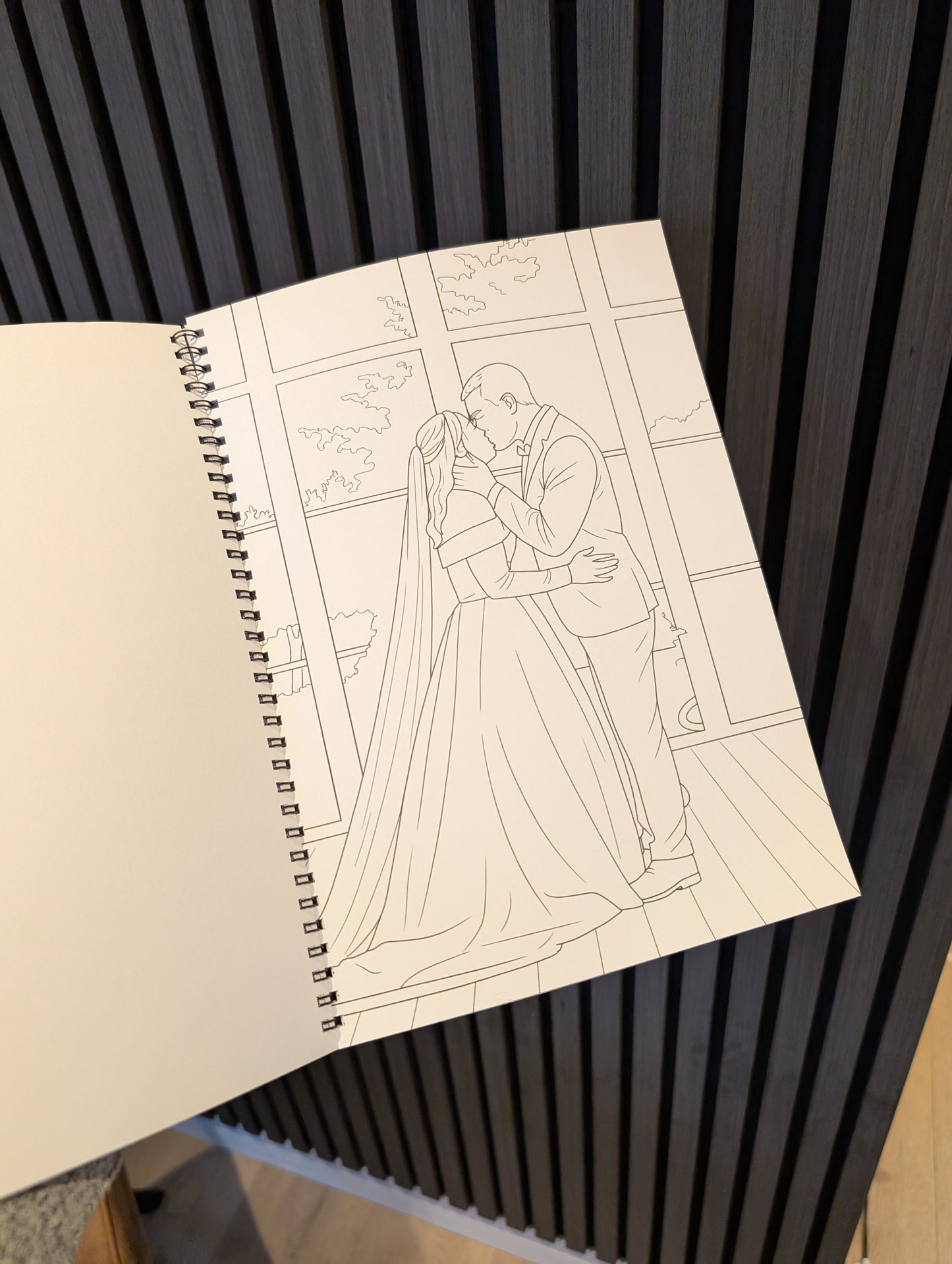 Personalised Wedding Keepsake Colouring Book | Custom Photo to Colouring Art