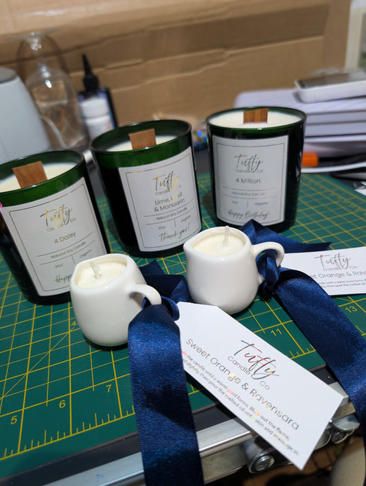 Personalised Organic Soy Wax Candle – Hand-Poured Candle | Pink Fizz & Pomelo, Lemongrass & Ginger, Black Plum & Rhubarb | Eco-Friendly Gift